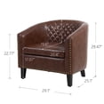 thumbnail image 2 of Comfortable Upholstered Armchair, Recliner Chair, Armchair with Wide Armrest,PU Leather Club Chair for Living Room, Club or Office, Single Chair ,Brown., 2 of 7