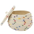 thumbnail image 2 of Contenedores de almacenamiento Cesta de almacenamiento de cuerda de algodón de Pascua con tapa Organizador de escritorio de huevo de conejito para llaves Cosméticos Artículos pequeños Caja decorativa, 2 of 6