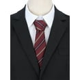 thumbnail image 4 of INSPIRE CHIC Men's Stripe Self-Tied Necktie Skinny Silk Slim 2.8'' for Graduation Wedding Party Uniforms One Size Plaid-2, 4 of 5