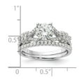 thumbnail image 2 of 925 Sterling Silver Rhodium Plated Polished Cubic Zirconia Engagement and Band Set Size 6 Engagement Ring for Women and, 2 of 2