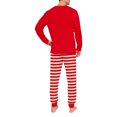 thumbnail image 4 of Fgnfyis Matching Family Outfits Santa Reindeer Print Red Striped Long Sleeve Soft 2 Piece Pajamas Set Tops Pants Sleepwear, 4 of 8