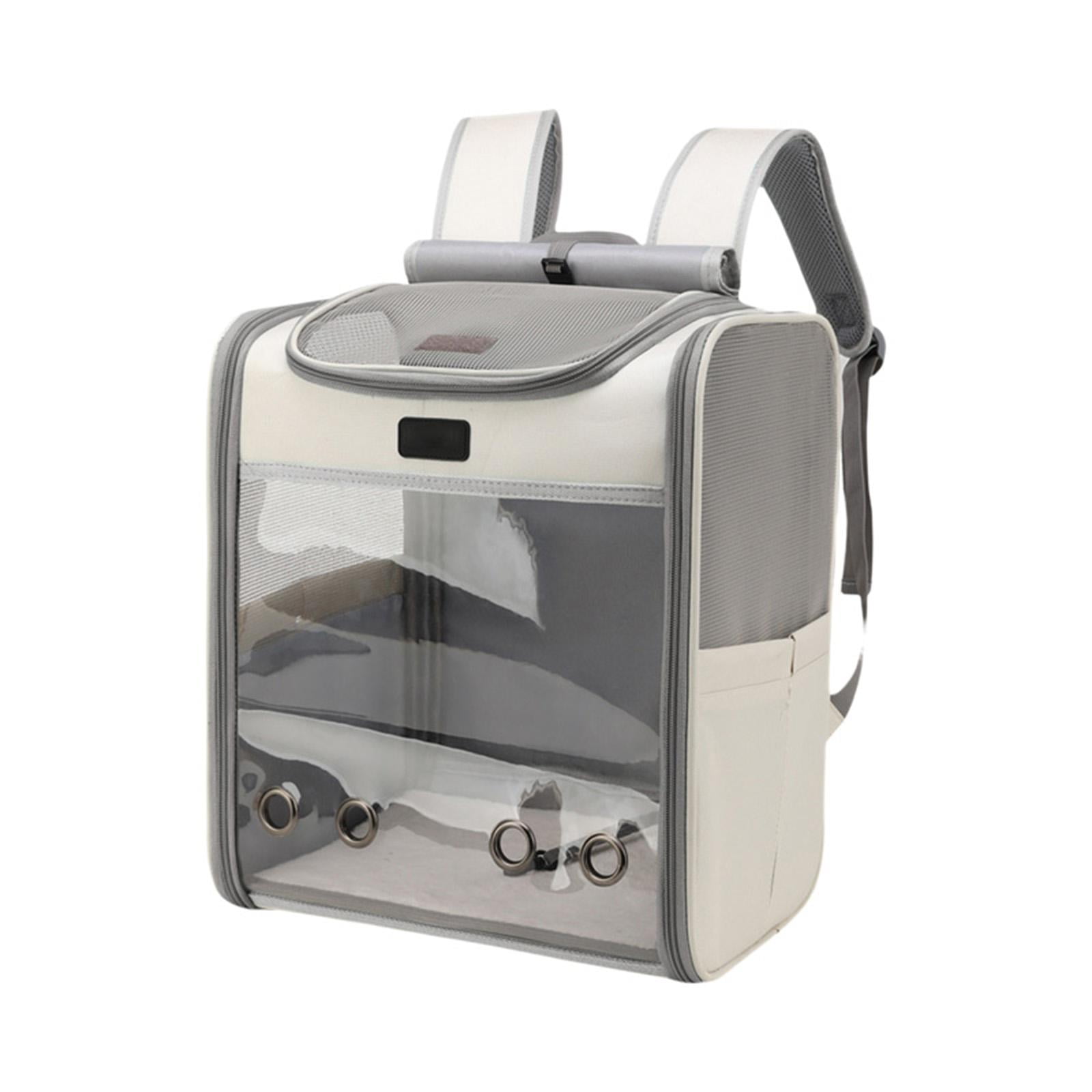 Portable Pet Cat Carrier Backpack Dog Travel Bag with Shoulder Strap Transparent Gray - Walmart.ca