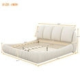 thumbnail image 3 of PORKISS Queen Upholstered Bed Frame with Soft Thick Headboard, Oversized Padded Backrest, Beige, 3 of 11