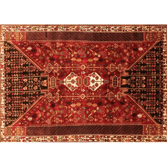 Ahgly Company Indoor Rectangle Persian Orange Traditional Area Rugs, 4' x 6'