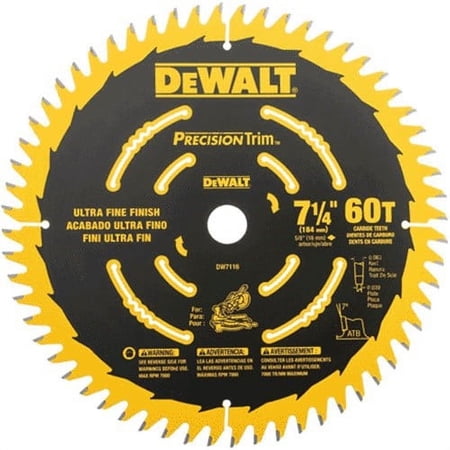 UPC: 0885911394857 | DEWALT DW7116PT DEWALT DW7116PT 60T Precision Trim Miter Saw Blade  60-Tooth