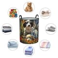thumbnail image 4 of Fotbe Sunflower Field Spotted Dog Cesto de Ropa con Asas, Cesto Impermeable de Gran Capacidad, Bolsa de Lavado para Dormitorio, Cesto de Ropa con Ruedas y Asas-Small, 4 of 6