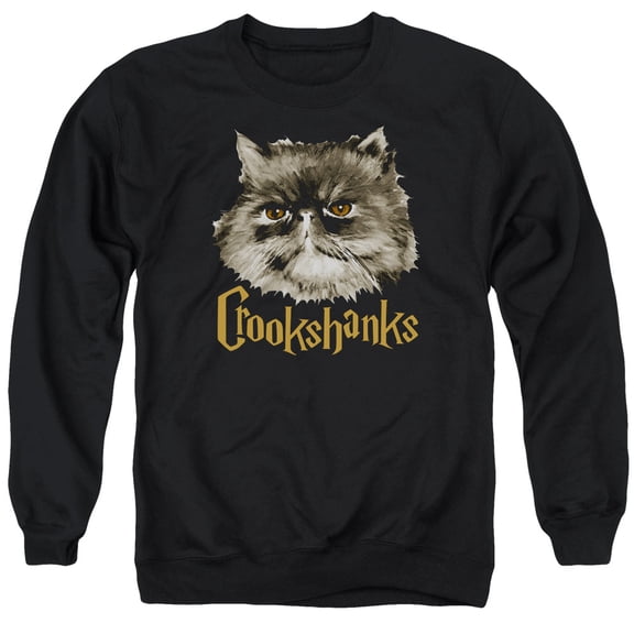 Trevco Sportswear HP8068-AS-6 Harry Potter Crookshanks Adult Crewneck Sweatshirt, Black - 3X