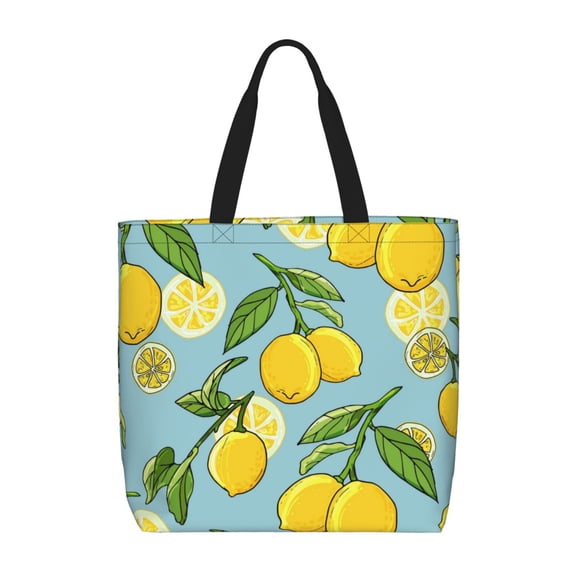 Vsdgher Lemon print Tote Bag for Women Shoulder Bag with Zipper Large Shoulder Bag Handle Handbag Portable Washable for Travel, Work