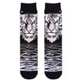 thumbnail image 2 of ODD SOX – White Bengal Tiger Animal Novelty Crew Socks – Unisex Size Large – Comfy Cotton Blend –, 2 of 6