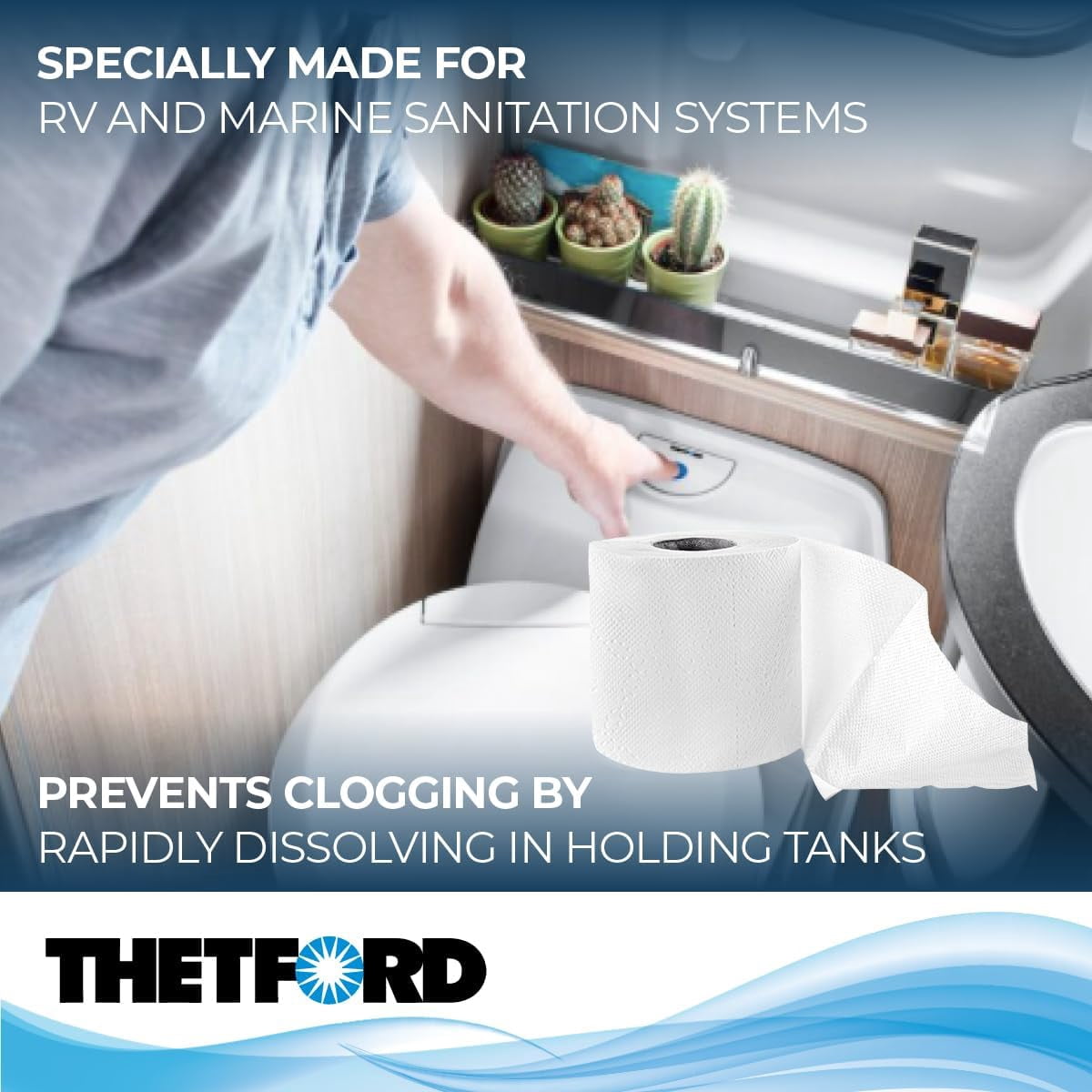 Aqua-Soft Toilet Tissue - Toilet Paper for RV and marine - 2-ply - 03300 (Pack of 4 rolls) , White