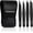 black, variant on 4 Pcs Tweezers Set, Stainless Steel Hair Removal Makeup Tool, Gift, Black