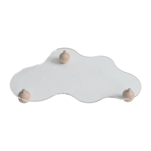 Bandeja de postre, bandeja de acrílico transparente con múltiples adornos para servir, bandeja de almacenamiento para dormitorio, escritorio, fiesta d Tipo A