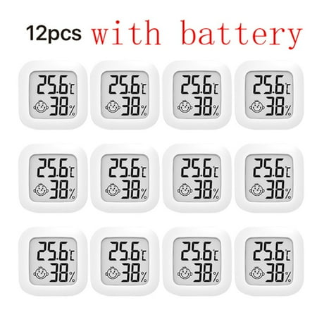 

12Pcs Mini LCD Digital Thermometer Hygrometer Indoor Room Temperature Humidity Meter Sensor Gauge