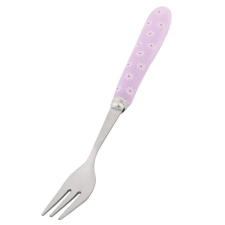 Handle Fish Fork - Household Tableware Ceramic Handle Flower Printed Salad Dessert Food Dinner Fork
