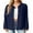 03-Navy Blue, variant on Women's Blouses Long Sleeve Knitted Shacket Jacket Lightweight Button-Down Shirts Black L