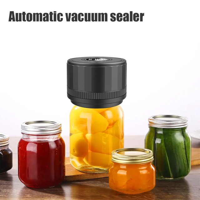 Electric Mason Jar Vacuum Sealer Kit, Mason Jar Sealer for Wide and Regular Mouth Jars with LED Display, Rechargeable Battery, Upgraded Sealing Ring