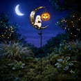 thumbnail image 6 of DAMAI Solar Halloween Ghost & Pumpkin Moon Garden Stake Light,Metal Crescent Frame With Reading Ghost Figurine with Hanging Pumpkin Lantern, Decoration for Lawn Patio Yard Garden Outdoor, 6 of 9