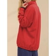 thumbnail image 5 of Sweatshirt for Women Oversized Casual Long Sleeve Button Henley Neck Pullover Tops Outfits Clothes Red S, 5 of 8