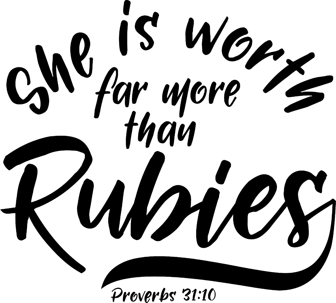 Proverbs 3v15 Vinyl Wall Decal version 1 She is more precious than rubies