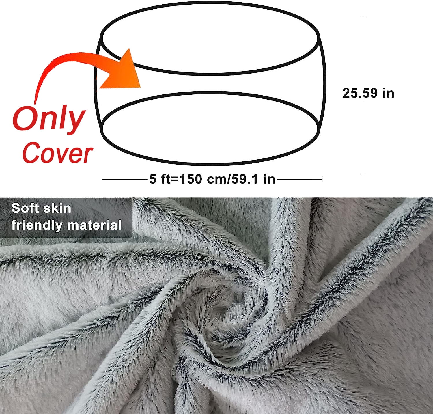 RAINBEAN Bean Bag Chair Filler, 60lb Filling Shredded Memory Foam with  Inner Liner,Easy to Install and Remove,High Elastic Density - Safe and  Healthy,Fits 5ft Giant Bean Bag Cover. (60lb/27kg) 