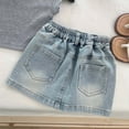 thumbnail image 6 of Girls' Denim Skort with Classic Design, Elastic Waist and Frayed Hem, Casual Style for Little Girls Perfect for Daily Wear Blue 7-8 Years, 6 of 6