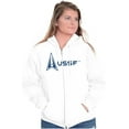 thumbnail image 4 of Space Force Logo US Military USSF Zip Up Hoodie Men's Women's Brisco Brands L, 4 of 6