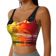 thumbnail image 2 of Daiia Vibrant Color Splash Printed Women's Sports Bra, Breathable Activewear Bra with U-Back Design and Removable Pads, Comfortable and Supportive for Yoga, Workout-XX-Large, 2 of 8