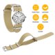 thumbnail image 3 of Correa de reloj de nylon elástico Uxcell de 22 mm, correa de reloj francesa de una pieza, correa de repuesto impermeable con hebilla plateada para hombres y mujeres, caqui, 3 of 7