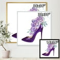 thumbnail image 4 of Designart 'Pink VIolet Roses With Dark Purple Stiletto Shoe' Traditional Framed Canvas Wall Art Print, 4 of 5