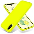 thumbnail image 1 of Liquid Silicone Gel Rubber Full Body Protection Shockproof Case for iPhone Xs/iPhone X，Anti-Scratch&Fingerprint Basic-Cases，Compatible with iPhone X/iPhone Xs, (Fluorescent Yellow), 1 of 5