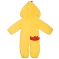 thumbnail image 5 of Krdevn Chicken Plush Hooded Onesie Full Zip Animal Long Sleeve Jumpsuit for Kids Party Outfit Yellow,3-6 Months, 5 of 9