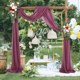 thumbnail image 5 of CHAO Paquete de 1 arco elástico para colgar en bodas (rosa, 70x550cm) para decoración de bodas, cortinas transparentes para telón de fondo, 5 of 5