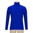 thumbnail image 6 of SERTG Men's Sweater Knitted Turtleneck Pullover Fall Winter Solid Color Heavy Tops Long Sleeve Warm Comfortable Casual Sweater(Blue,L), 6 of 7