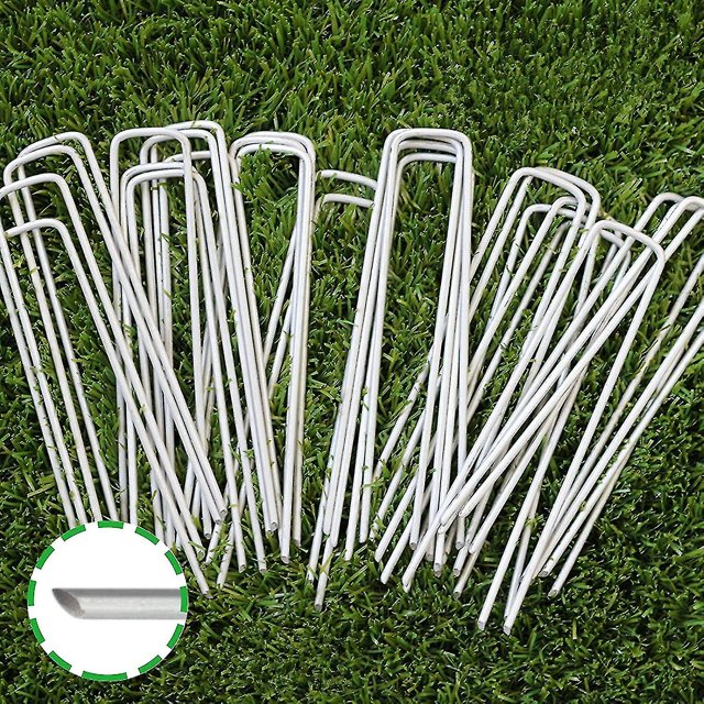Grapas de jardín galvanizadas de 6 pulgadas, grapas de césped tipo U para césped artificial, estacas a prueba de óxido (50 unidades) kaili Sencillez
