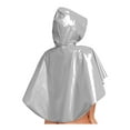 thumbnail image 2 of Eandarui Womens Shiny Wet Look Hooded Cloak With Front Button Closure For Rave And Party Wear Silver One Size, 2 of 4