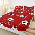 thumbnail image 4 of Erosebridal Football Sport Court Full Size Sheets,Soccer Ball Games Bed Sheets For Kids Boys 4-Piece, 4 of 6
