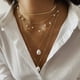 thumbnail image 5 of 1 Uds retrato exagerado moneda collar multielemento mujer retro flor en relieve placa collar de perlas de imitación, 5 of 5