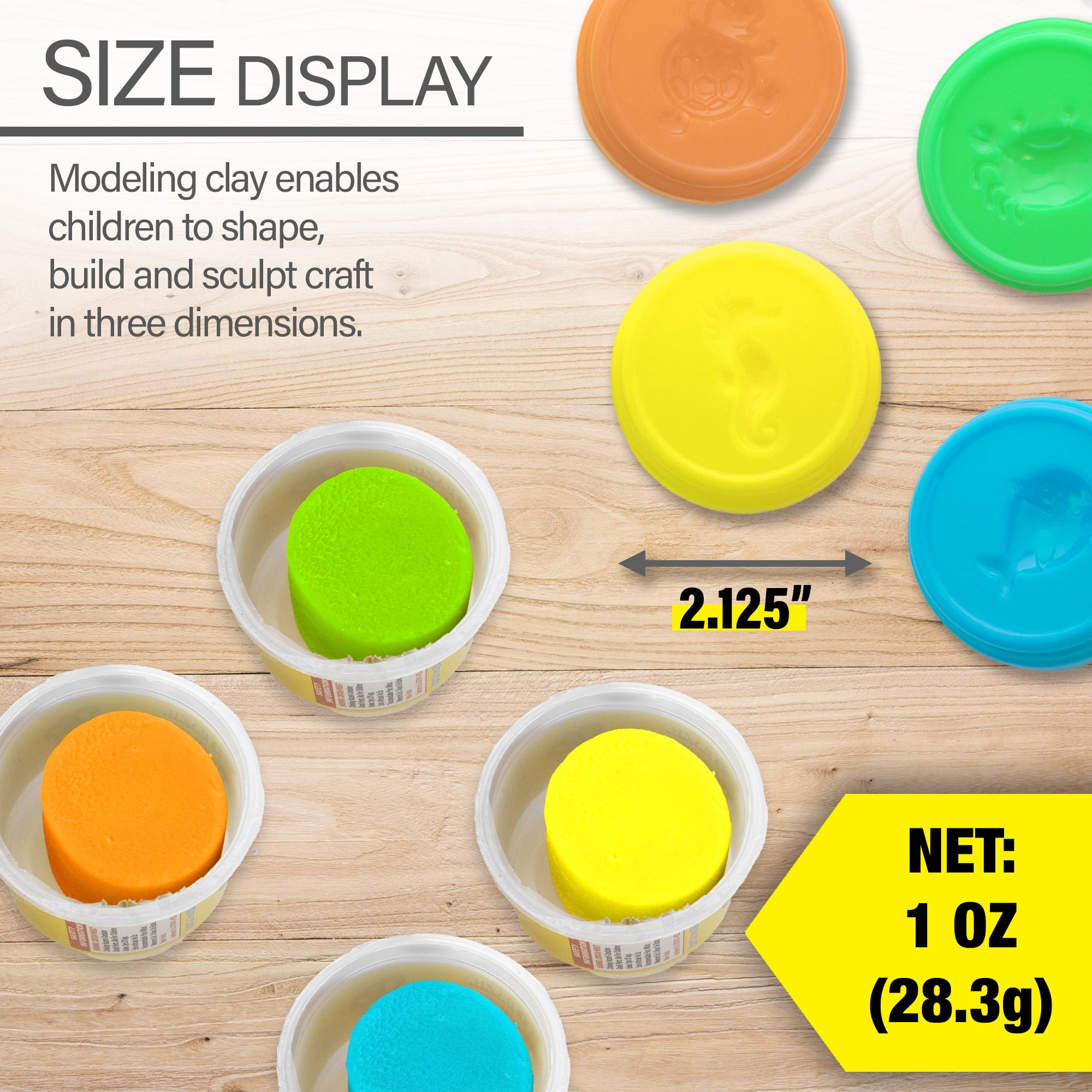 Bazic 3301 1 oz Fluorescent Color Modeling Dough - Pack of 5