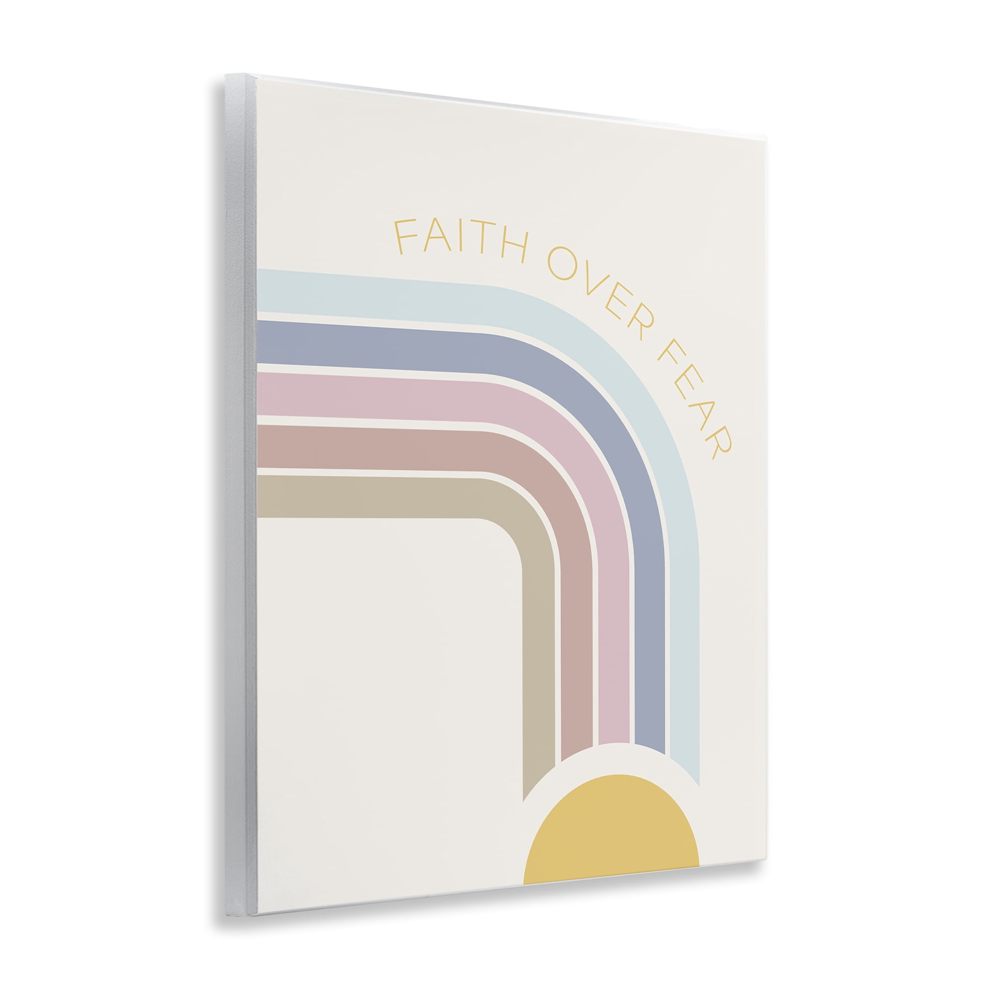 Stupell Industries Faith Over Fear Rainbow Wall Plaque Art, design by SD Graphics Studio