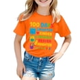 thumbnail image 2 of Letdown 100 Days of School Preppy 100th Day of School Kids T-Shirt For Toddler And Teens Cute Cartoon Print Crew Neck Comfy Summer Top (Orange,3-4 Years), 2 of 4