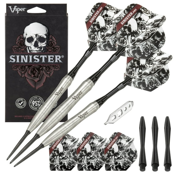 Viper Sinister 95% Tungsten Professional Steel Tip Dart Set, 24 Grams