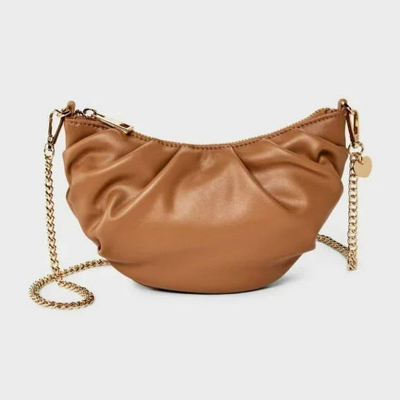 NEW Croissant Crossbody Bag - A New Day™ Brown: Shell