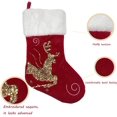 thumbnail image 2 of Medias navideñas, 2 piezas de 17,3 pulgadas, medias navideñas de arpillera con puños de felpa grandes, para decoraciones de fiestas navideñas familiares (ciervo con purpurina roja y dorada), 2 of 4