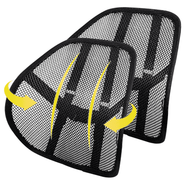 2-Pack Ergonomic Lumbar Support Cushions with Breathable Mesh for Car and Office Chairs
