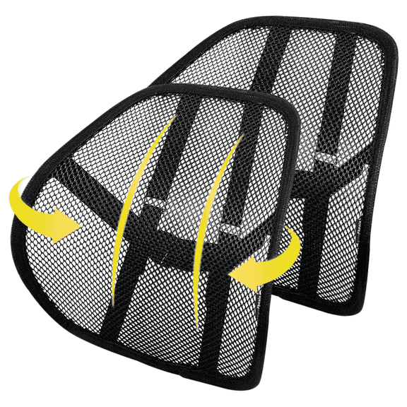 2-Pack Ergonomic Lumbar Support Cushions with Breathable Mesh for Car and Office Chairs