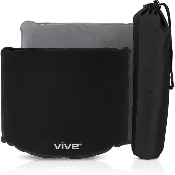 Vive Cojín de asiento autoinflable – Almohadilla portátil para estadios gradas aviones viajes senderismo camping mochilero eventos deportivos picnics – asiento acolchado ligero resistente a desgarros