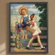 thumbnail image 1 of Cuadros Decorativos 5D bricolaje taladro redondo completo diamante pintura pesca niño decoración del hogar (QQ742) Wdftyju de costura negro 4 estilos, 1 of 7