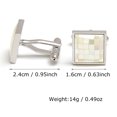 thumbnail image 2 of Gemelos elegantes cuadrados bañados en plata para hombre, 2 of 3