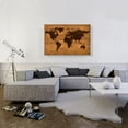 thumbnail image 2 of ARTCANVAS Rustic World Map Globe Dark Light Brown Canvas Art Print - Size: 40" x 26" (1.50" Deep), 2 of 9