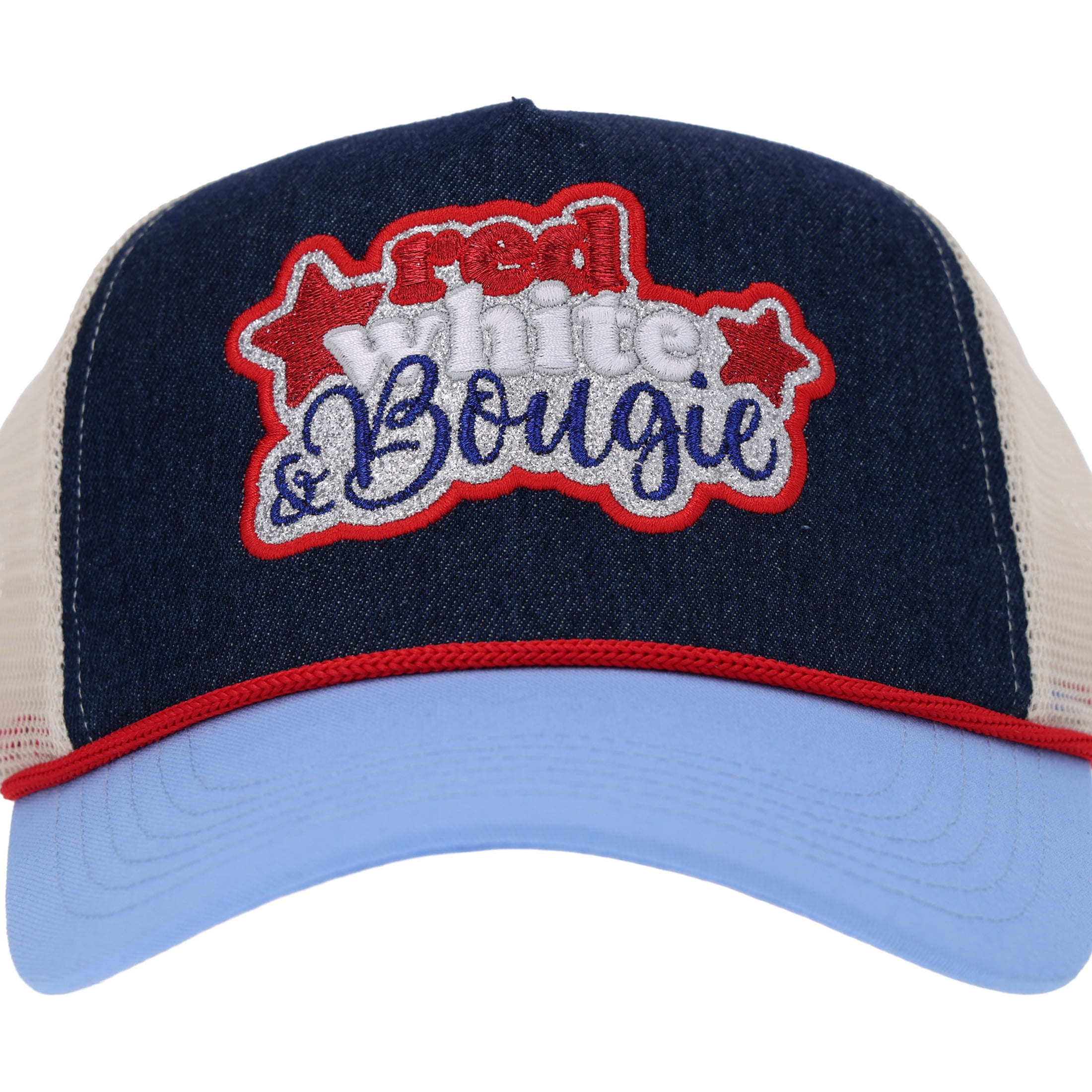 Way To Celebrate Red White And Bougie Patriotic Trucker Hat For Adults